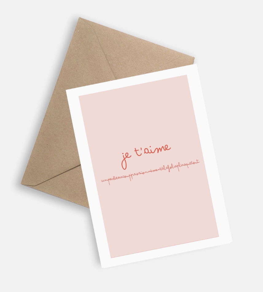 Carte Je t'aime sans coupure