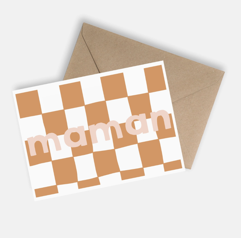 Carte Maman damier