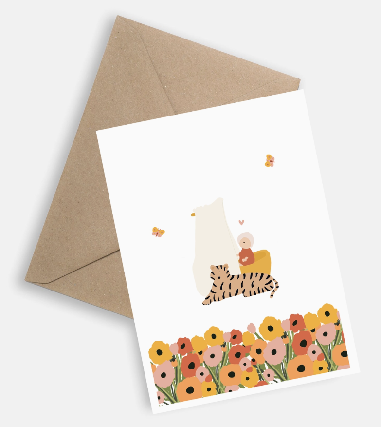 Carte Les bébés naissent dans les fleurs