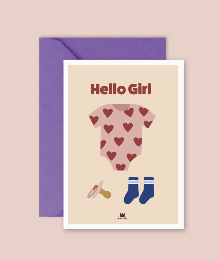 Carte Hello girl