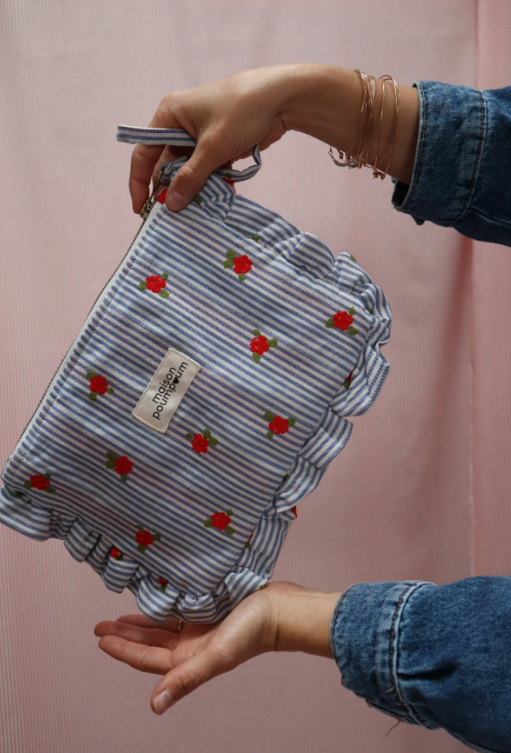 Pochette - Rayure Fleuri - Maison Poumpoum