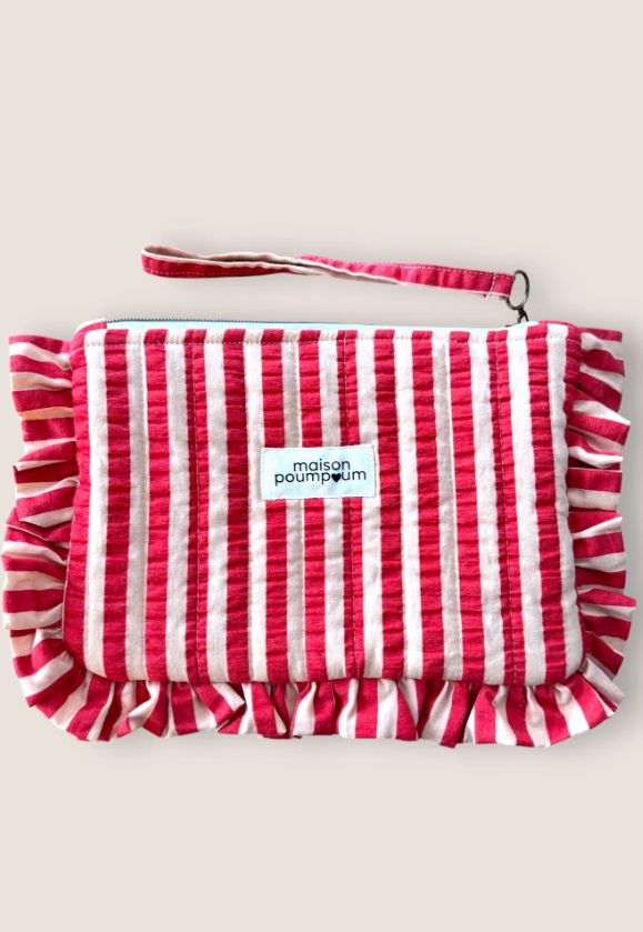 Pochette - Rayure rouge Maison Poumpoum