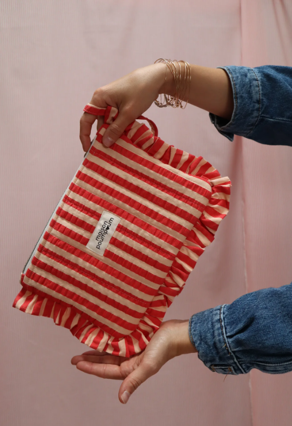 Pochette - Rayure rouge Maison Poumpoum