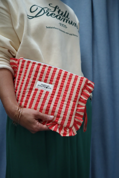Pochette - Rayure rouge Maison Poumpoum