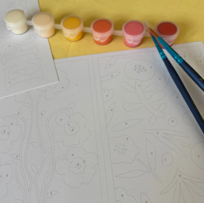 Cartes à peindre par numéros Palette Florale