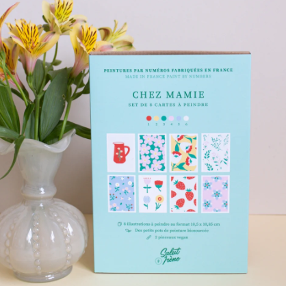 Cartes à peindre par numéros Chez Mamie