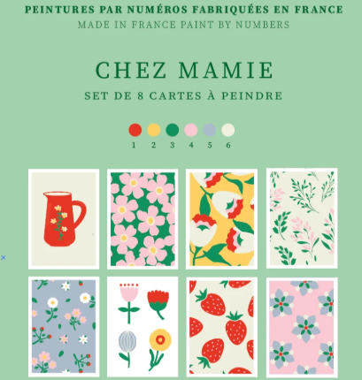 Cartes à peindre par numéros Chez Mamie