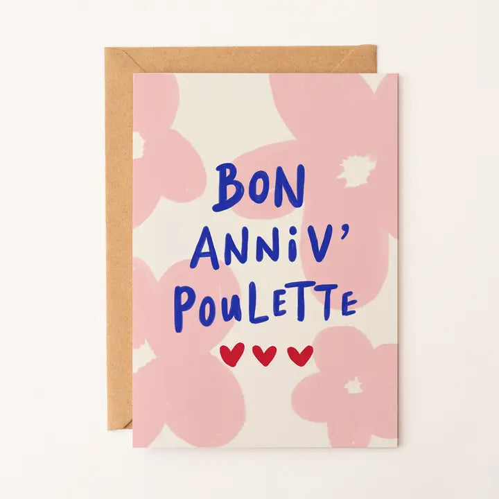 Carte Bon anniv poulette