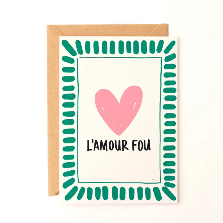 Carte L'amour fou (plusieurs coloris)