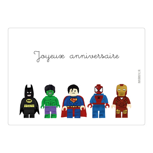 Carte Anniversaire Super-Héros