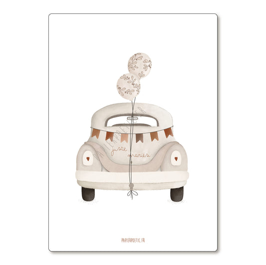 Carte Voiture des mariés