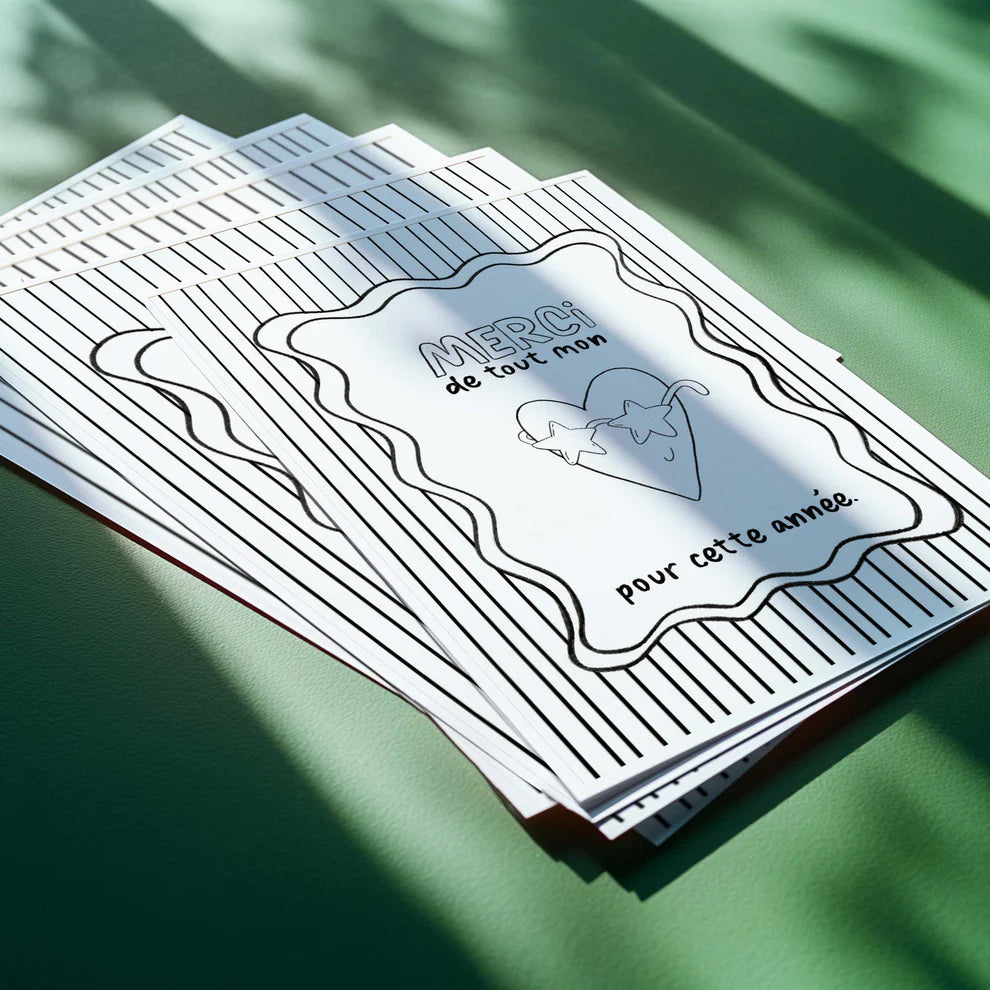 Carte à colorier Merci