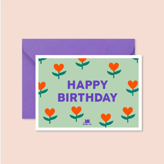 Carte Anniversaire - Petits coeurs