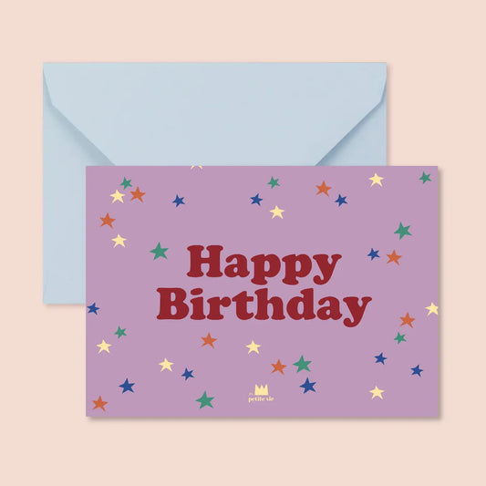 Carte Happy Birthday Etoiles