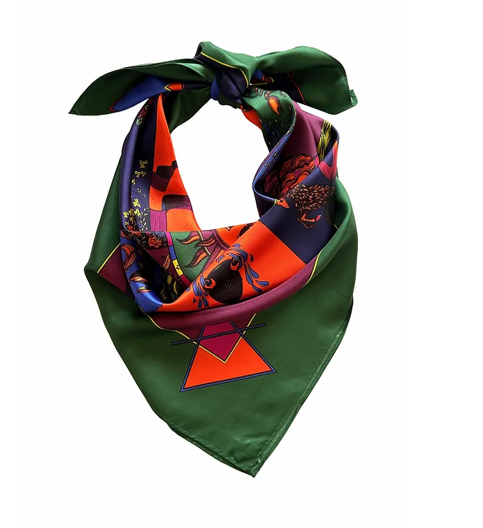 Foulard en Soie 110 cm - Carte Astrale Esotérique