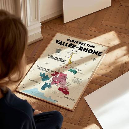Carte des vins de la vallée du Rhône