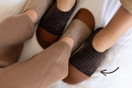 Chaussons Les petits velours Marron