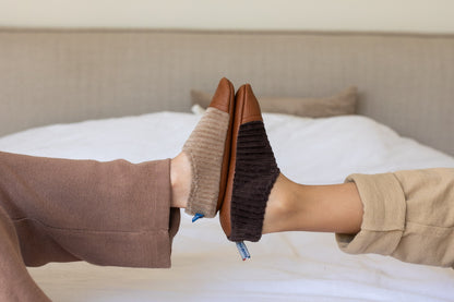 Chaussons Les petits velours Noisette