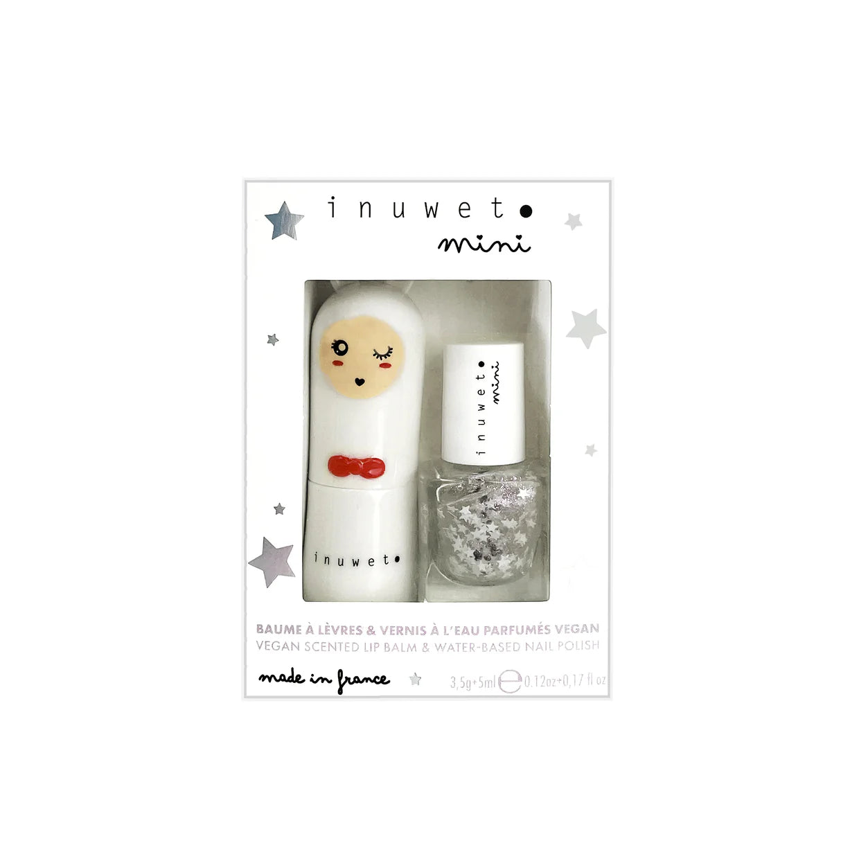 Coffret Blanc duo baume à lèvres et vernis à l'eau Barbe à papa