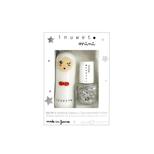 Coffret Blanc duo baume à lèvres et vernis à l'eau Barbe à papa