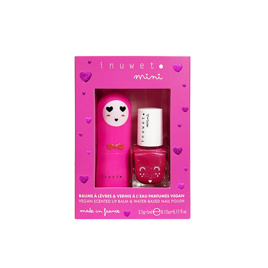 Coffret Fuchsia duo baume à lèvres et vernis à l'eau Cerise et Fraise