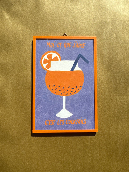 Illustration encadrée « Les Cocktails »