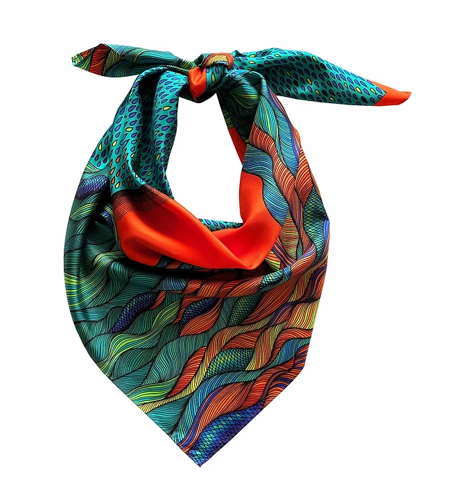 Foulard en Soie 110 cm - Eau Turquoise