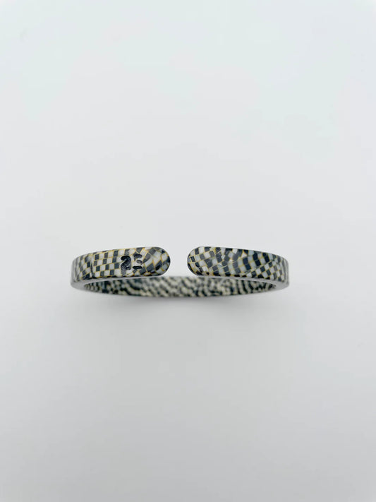 Bracelet Jonc Fin Damier