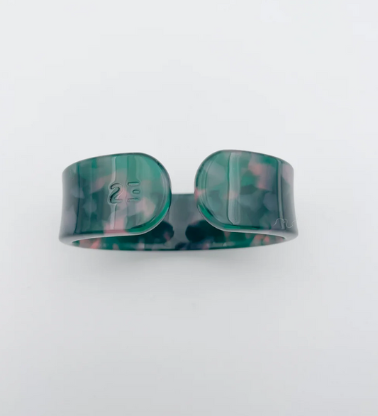 Bracelet Jonc Large vert touche de rose