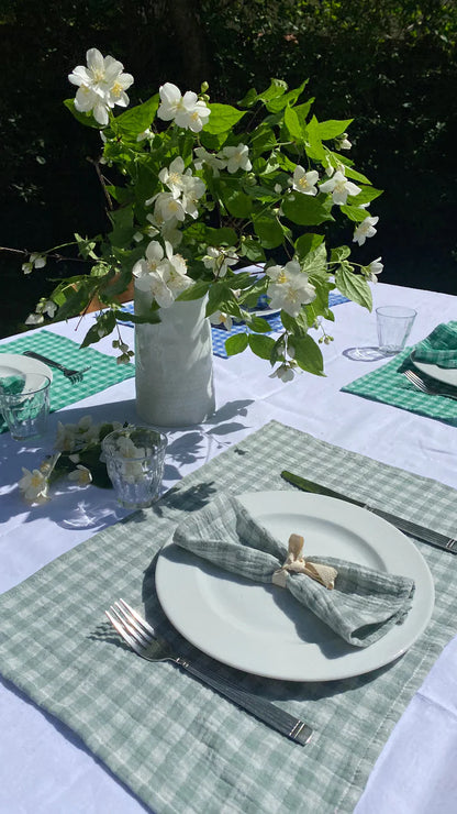 Sets de table Vichy Vert de Gris (Lot de 2)