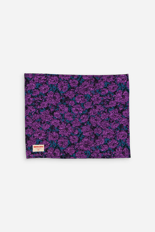 Lot de 2 sets de table motif fleuri Bleu électrique et Violet Cosmic Purple