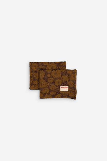 Lot de 2 sets de table motif fleuri Flower Gold