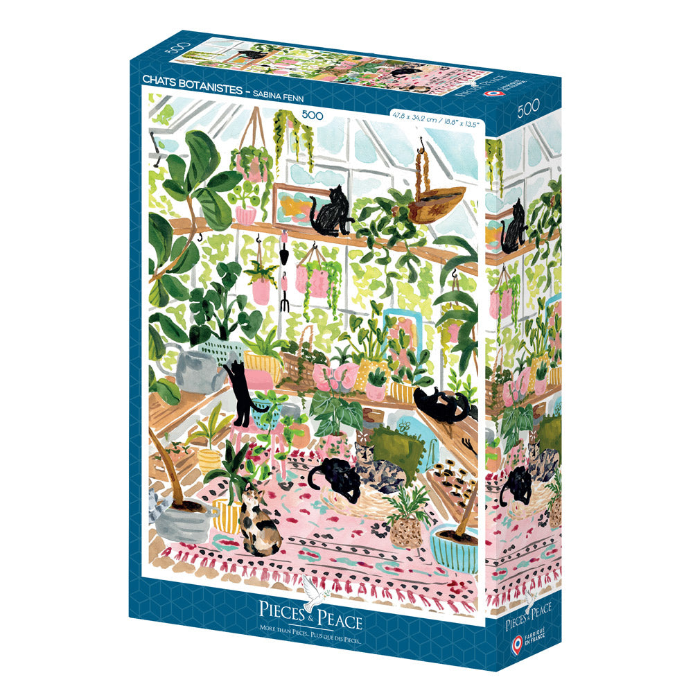 Puzzle 500 pcs Chats botanistes