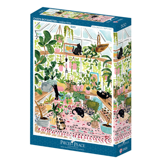 Puzzle 500 pcs Chats botanistes