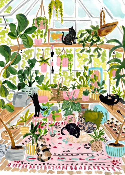 Puzzle 500 pcs Chats botanistes