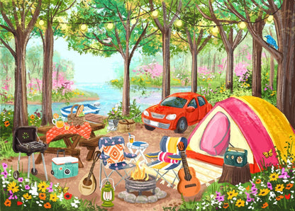 Puzzle 500 pcs Journée au camping