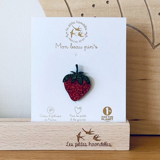 Pin's à paillettes Fraise