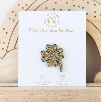 Pin's à paillettes Trèfle