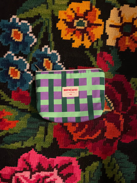 Pochette beauté motif carreaux