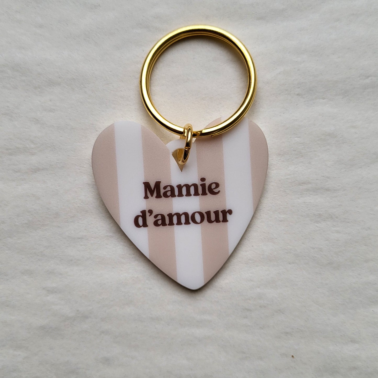 Porte-clé cœur Mamie d'amour (Plusieurs motifs)