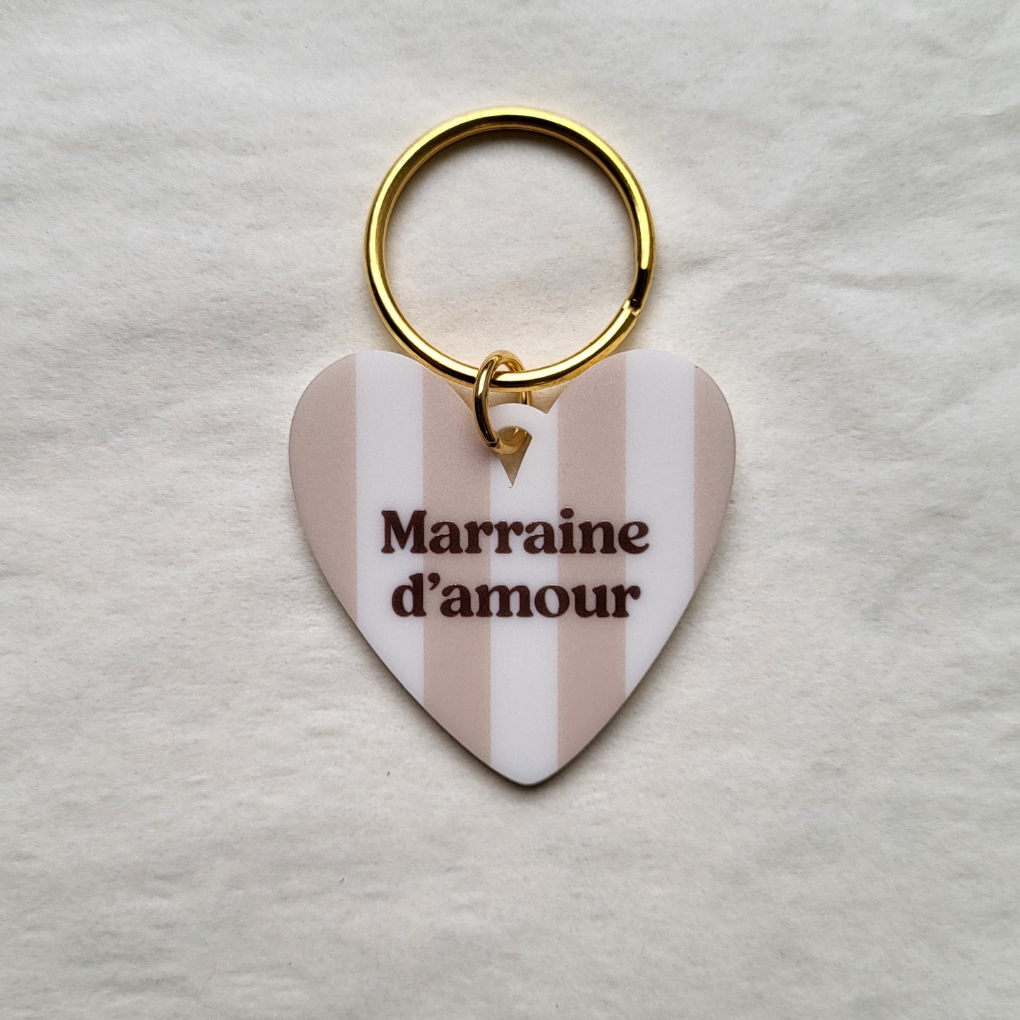 Porte-clé cœur Marraine d'amour (Plusieurs motifs)