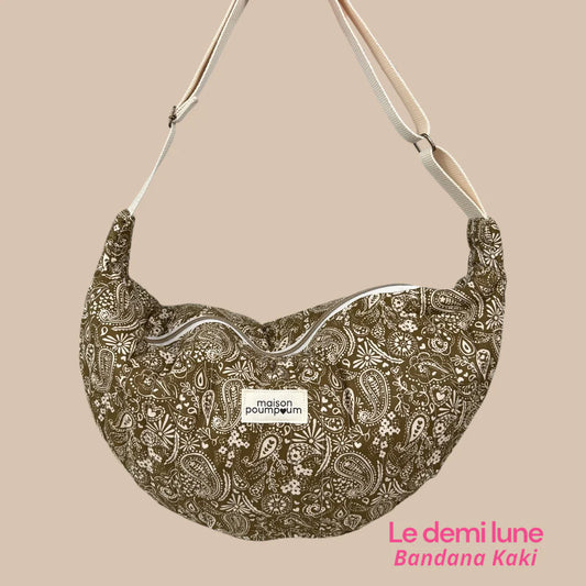 Sac demi-lune Bandana Kaki