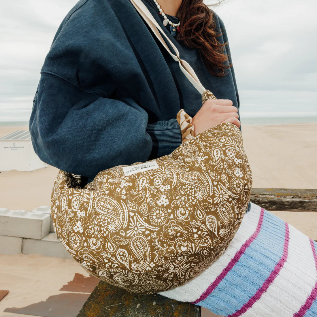 Sac demi-lune Bandana Kaki