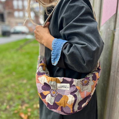 Sac demi-lune Maxi fleurs vintage