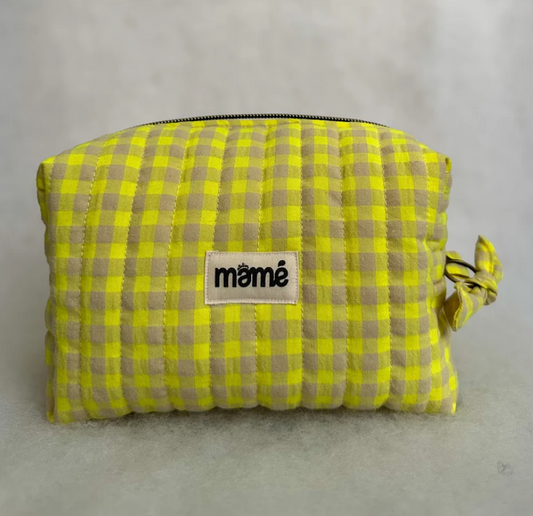 Trousse Vichy Jaune Fluo