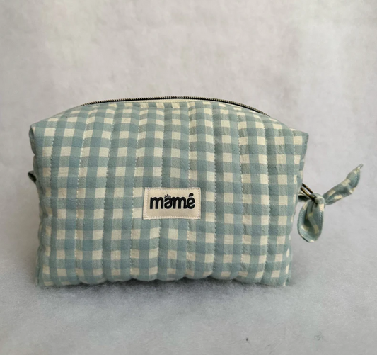 Trousse Vichy Bleu ciel Beige