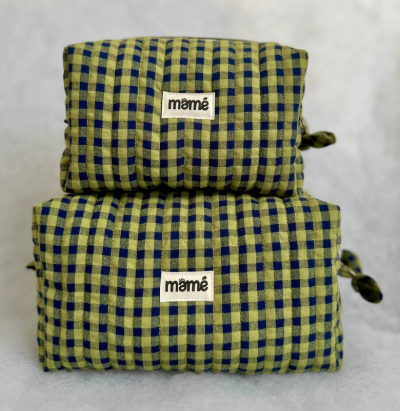 Trousse Vichy Kaki Bleu Marine