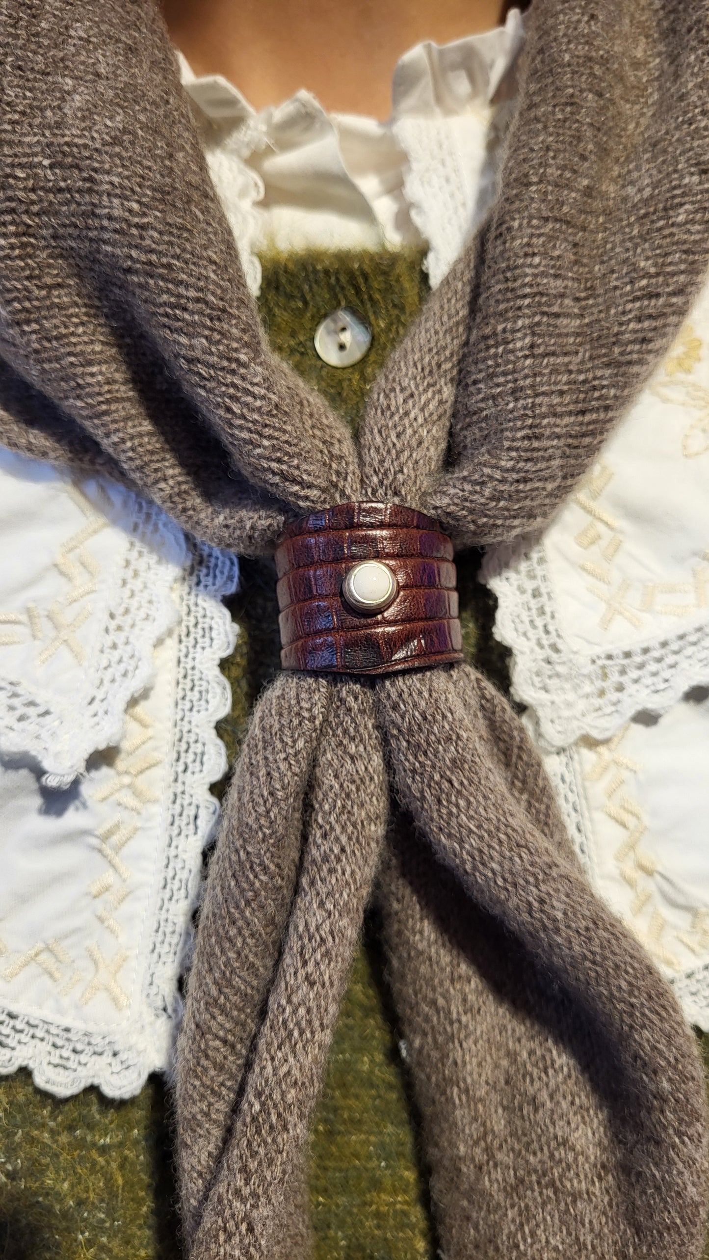 Tube Bijou foulard cuir