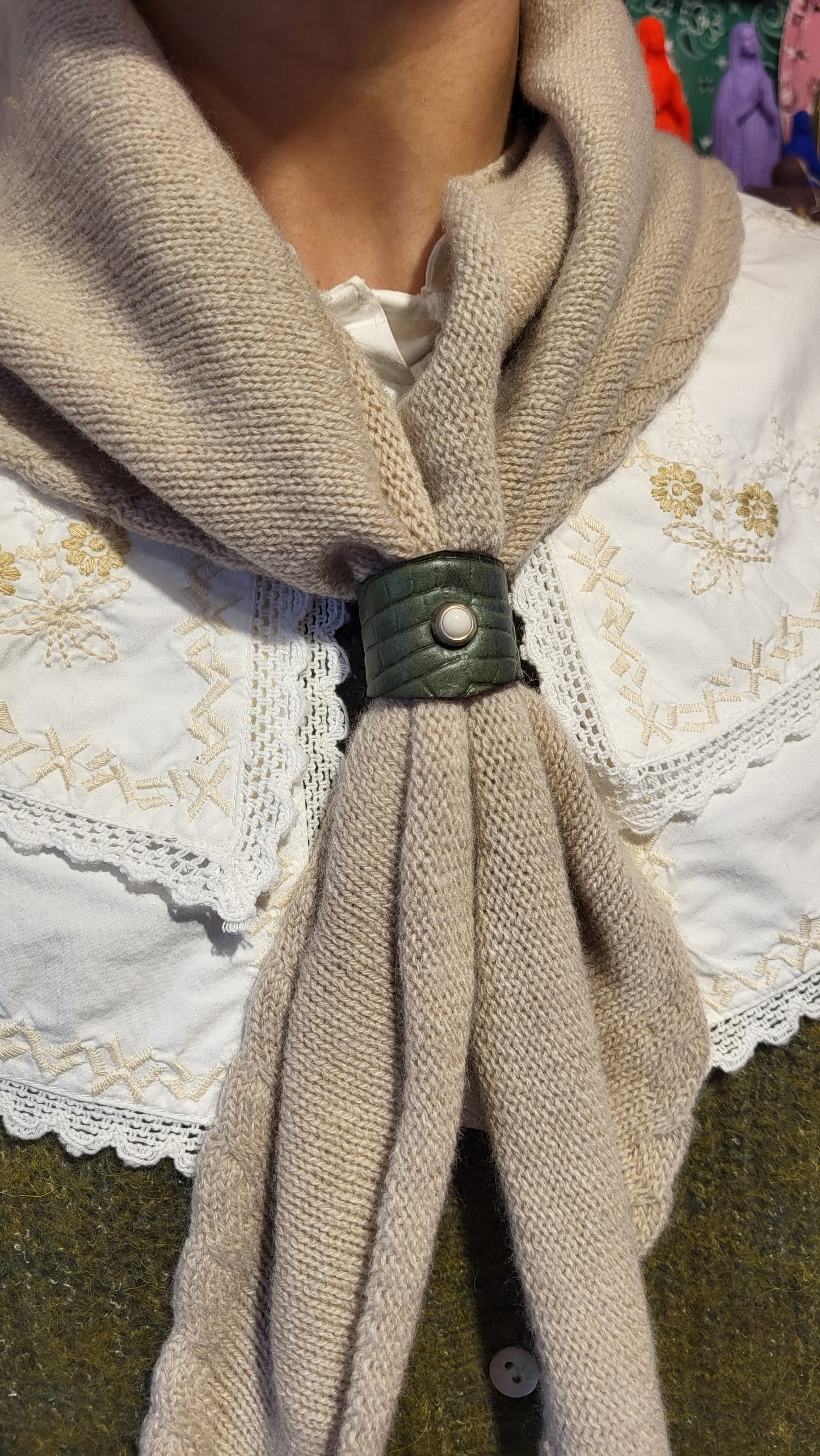 Tube Bijou foulard cuir