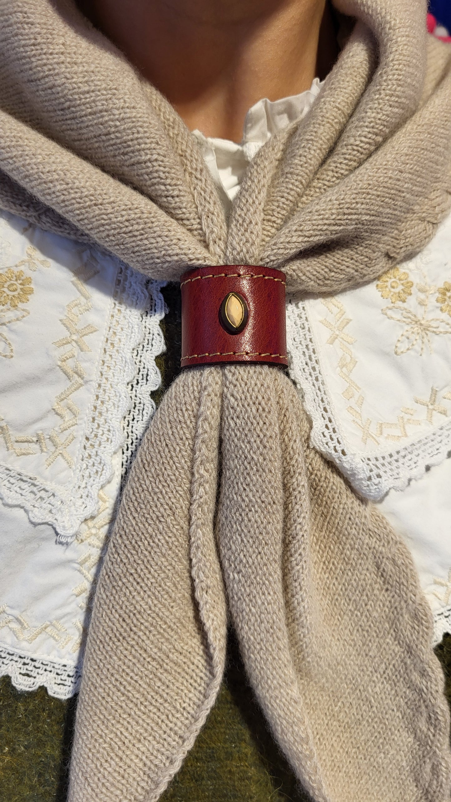 Tube Bijou foulard cuir